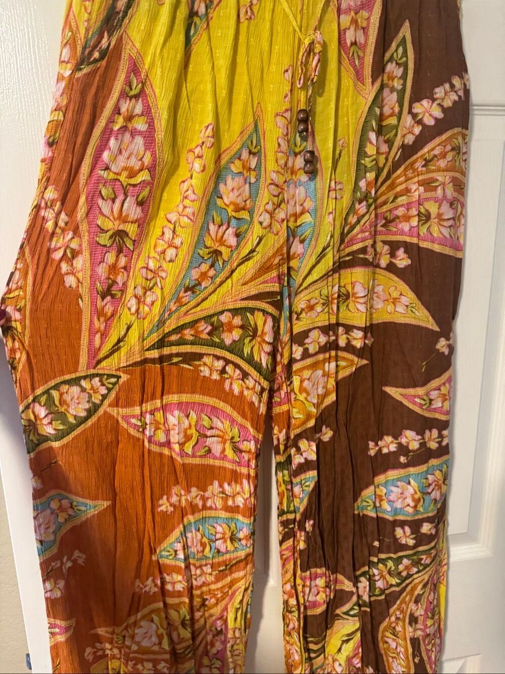 Haute Hippie Style Floral Paisley Wide Leg Palazzo Pants L - Picture 3 of 6